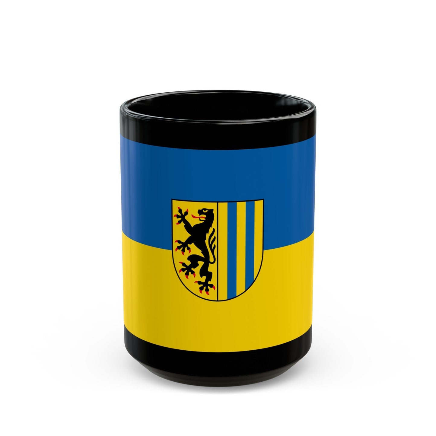 Flag of Leipzig 2 Germany - Black Coffee Mug-15oz-The Sticker Space