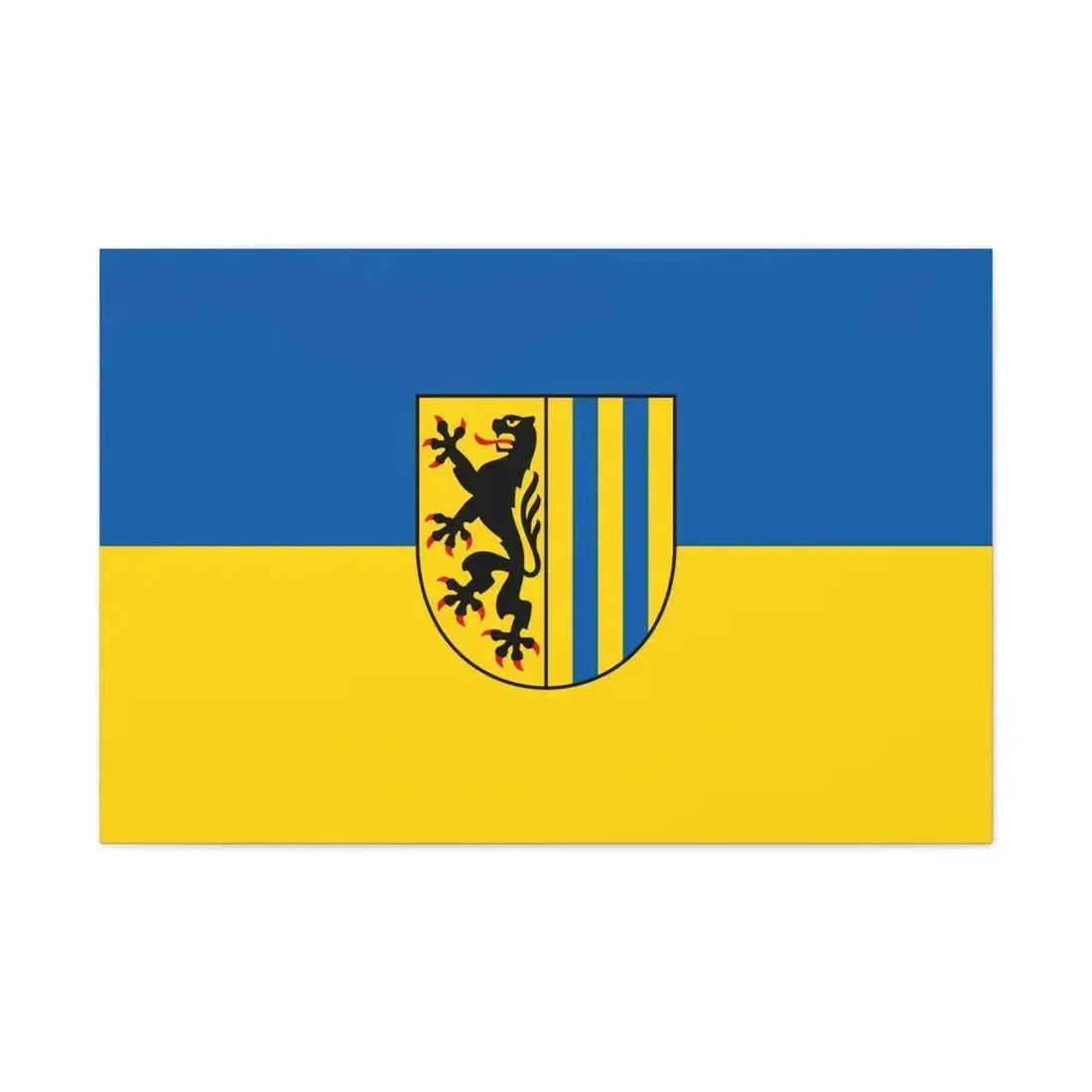 Flag of Leipzig 2 Germany - Canvas Wall Art 36" x 24" 1.25" - The Sticker Space