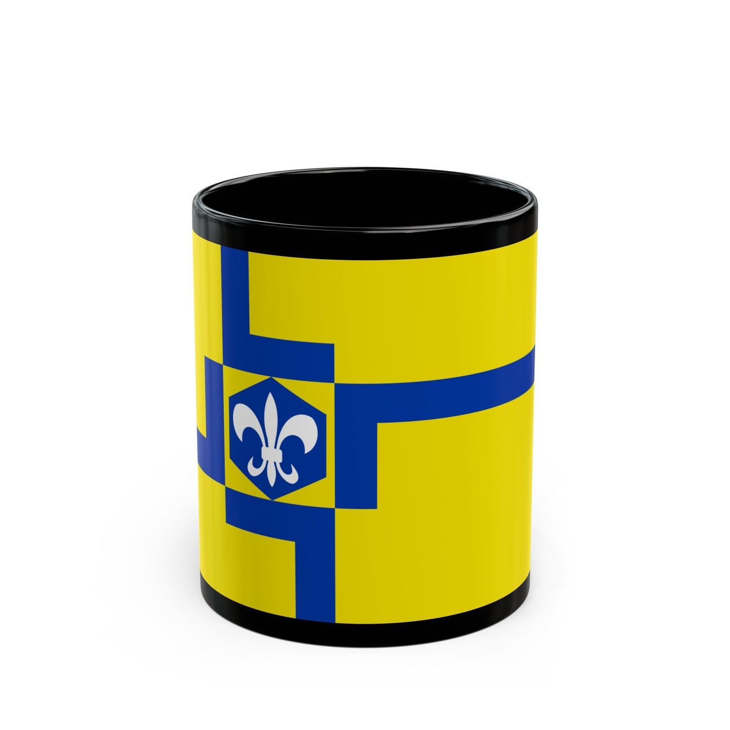 Flag of Lelystad the capital of the province of Flevoland Netherlands - Black Coffee Mug-11oz-The Sticker Space