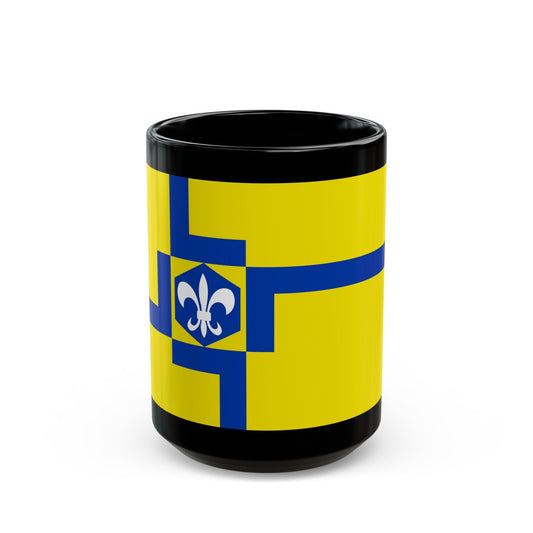 Flag of Lelystad the capital of the province of Flevoland Netherlands - Black Coffee Mug-15oz-The Sticker Space