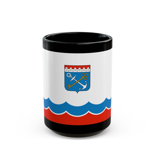 Flag of Leningrad Oblast Russia - Black Coffee Mug-15oz-The Sticker Space