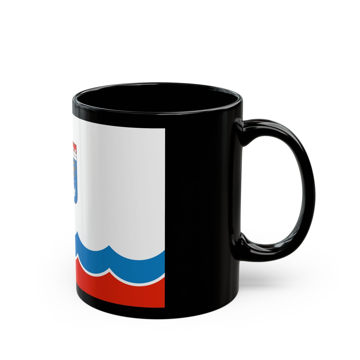 Flag of Leningrad Oblast Russia - Black Coffee Mug-The Sticker Space