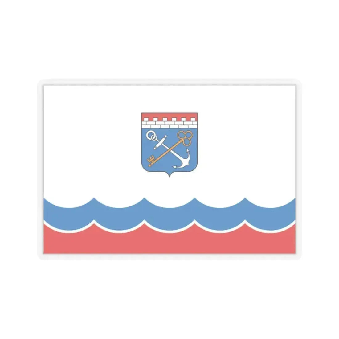 Flag of Leningrad Oblast Russia - STICKER Vinyl Kiss-Cut Decal 2 Inch Transparent - The Sticker Space