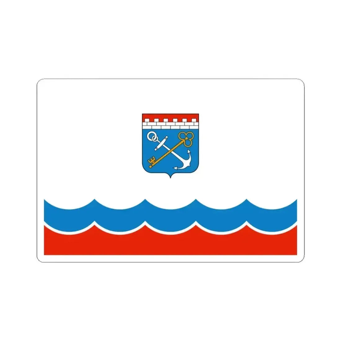 Flag of Leningrad Oblast Russia - STICKER Vinyl Kiss-Cut Decal 3 Inch White - The Sticker Space