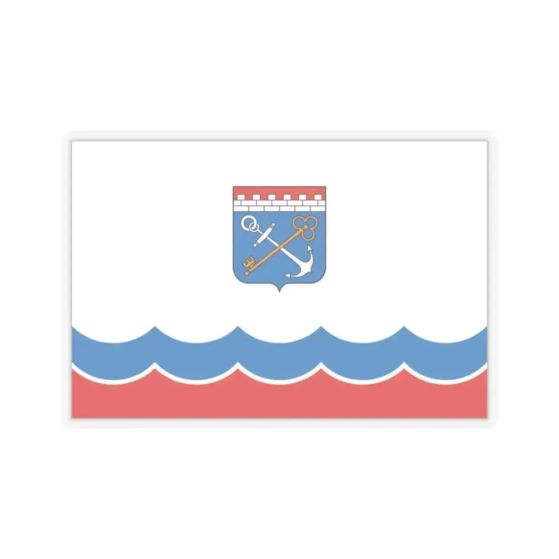 Flag of Leningrad Oblast Russia - STICKER Vinyl Kiss-Cut Decal 4 Inch Transparent - The Sticker Space