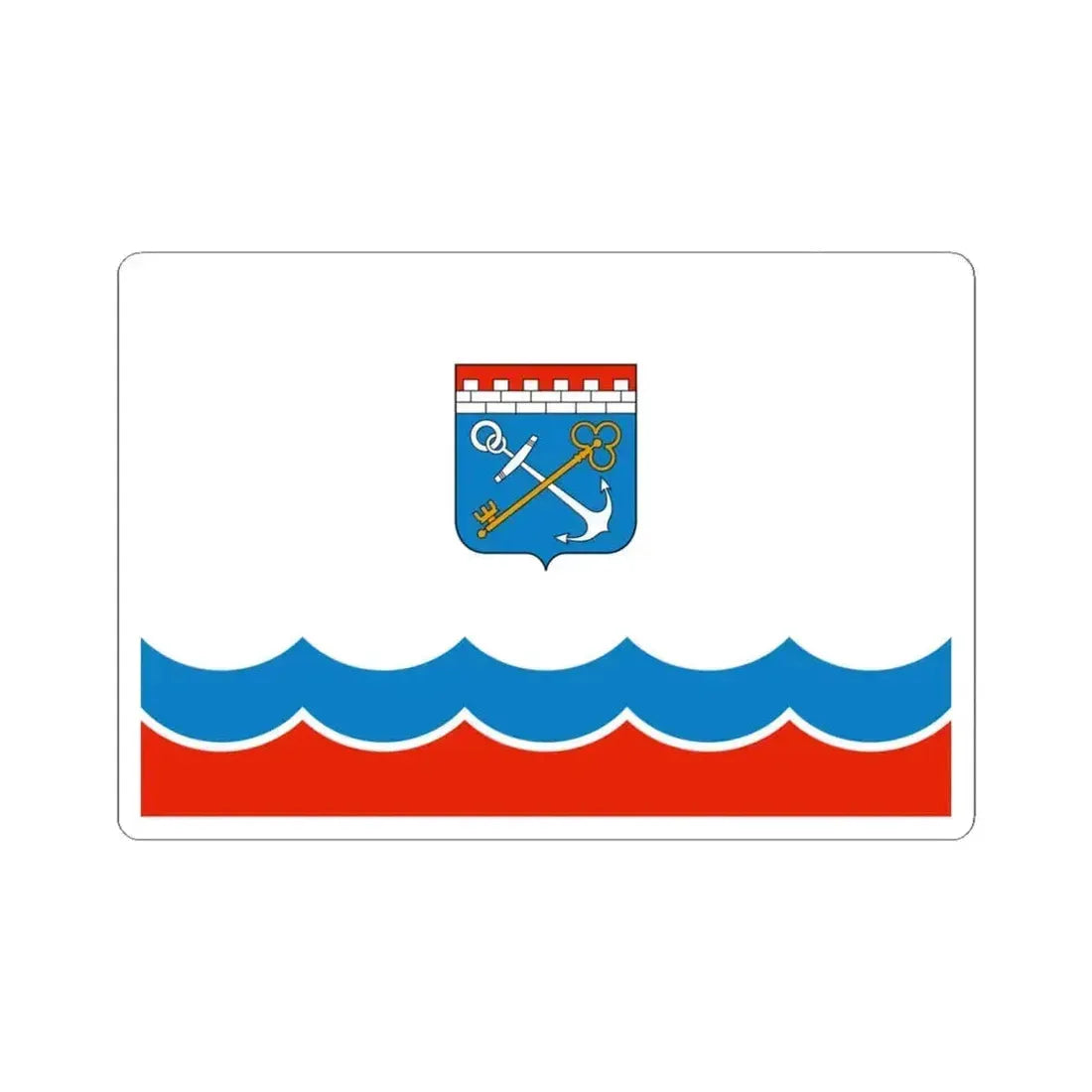 Flag of Leningrad Oblast Russia - STICKER Vinyl Kiss-Cut Decal 4 Inch White - The Sticker Space