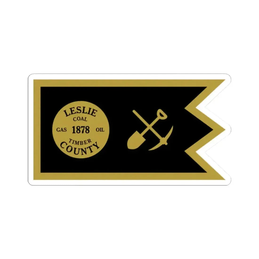 Flag of Leslie County Kentucky (United States) STICKER Vinyl Kiss-Cut Decal 2 Inch White - The Sticker Space