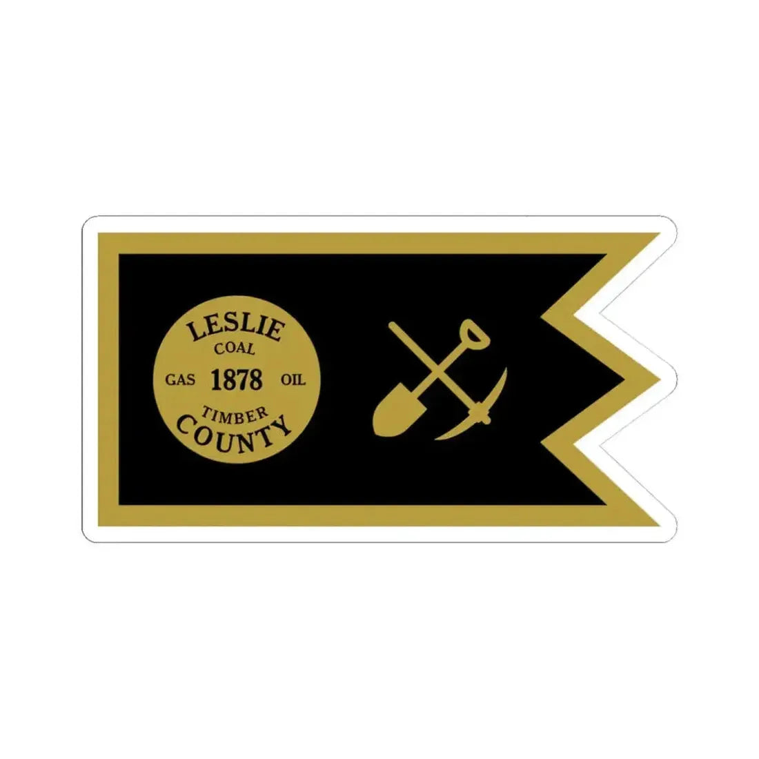 Flag of Leslie County Kentucky (United States) STICKER Vinyl Kiss-Cut Decal 3 Inch White - The Sticker Space