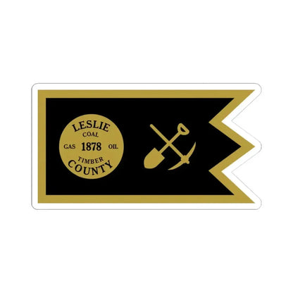 Flag of Leslie County Kentucky (United States) STICKER Vinyl Kiss-Cut Decal 3 Inch White - The Sticker Space