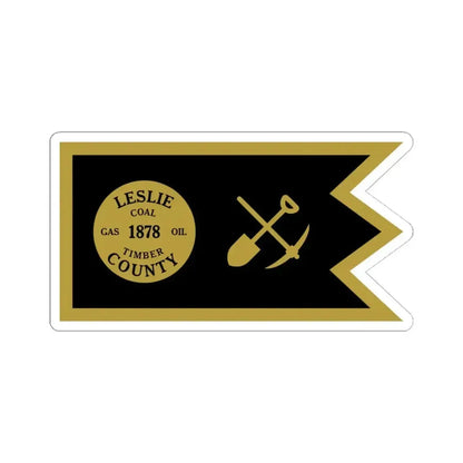 Flag of Leslie County Kentucky (United States) STICKER Vinyl Kiss-Cut Decal 4 Inch White - The Sticker Space
