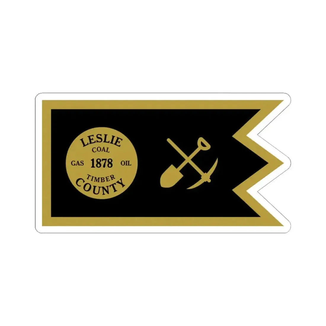 Flag of Leslie County Kentucky (United States) STICKER Vinyl Kiss-Cut Decal 6 Inch White - The Sticker Space