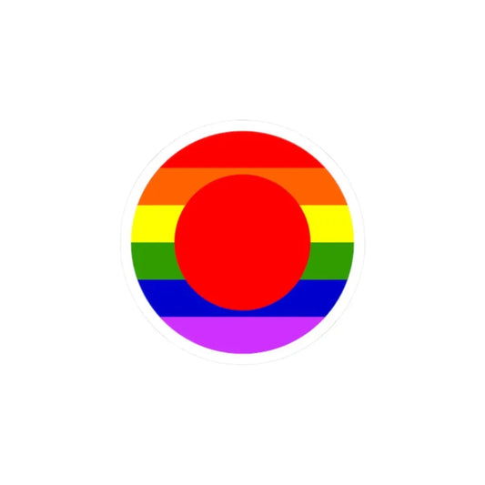 Flag of LGBT Japan (Japan) STICKER Vinyl Kiss-Cut Decal 2 Inch White - The Sticker Space
