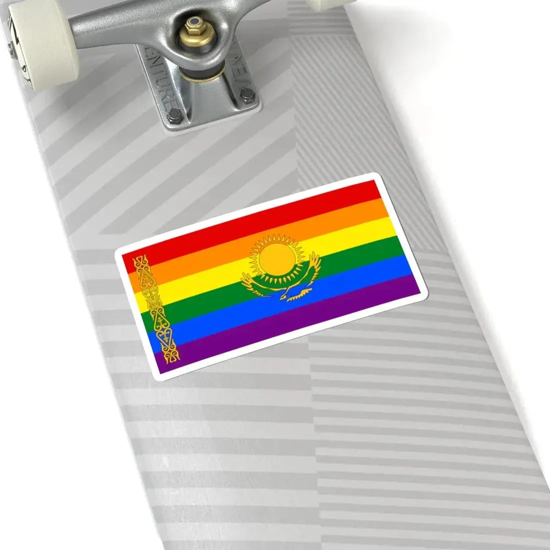 Flag of LGBT Kazakhstan (Kazakhstan) STICKER Vinyl Kiss-Cut Decal - The Sticker Space