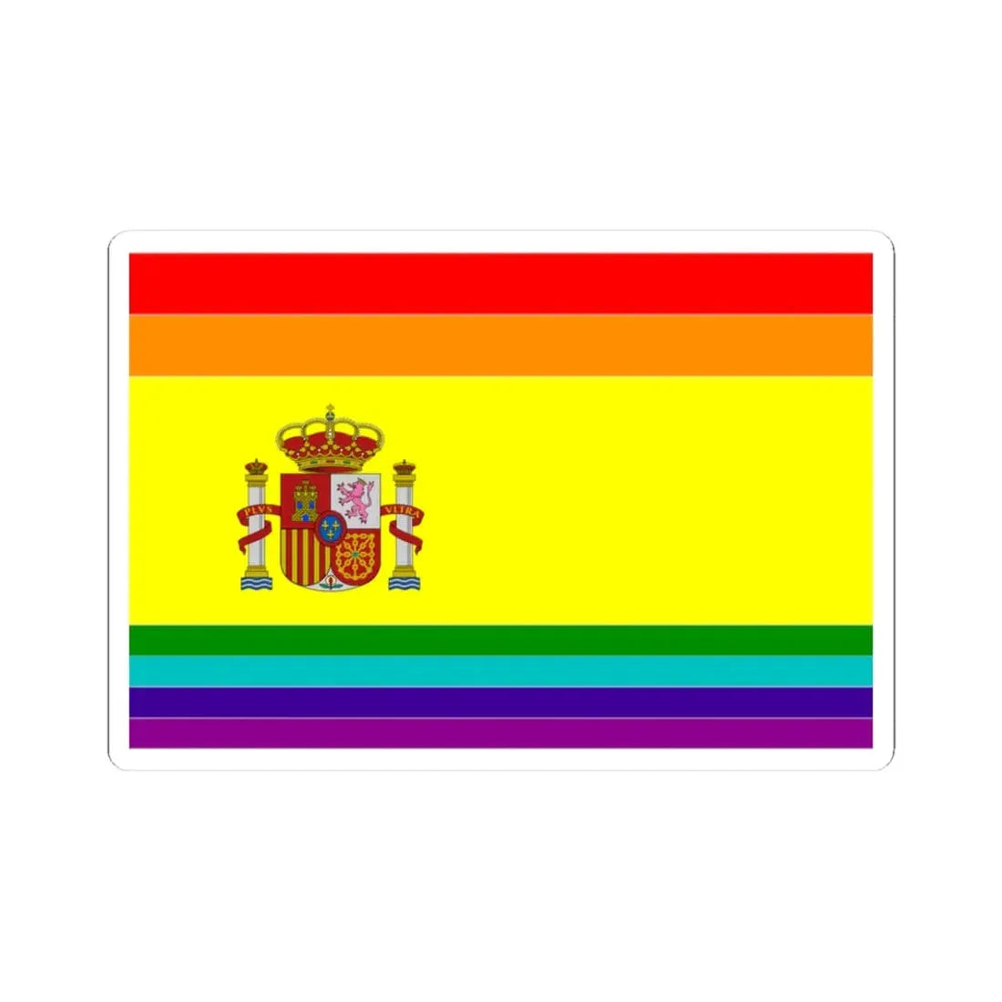 Flag of LGBT Spain (Spain) STICKER Vinyl Kiss-Cut Decal 3 Inch White - The Sticker Space