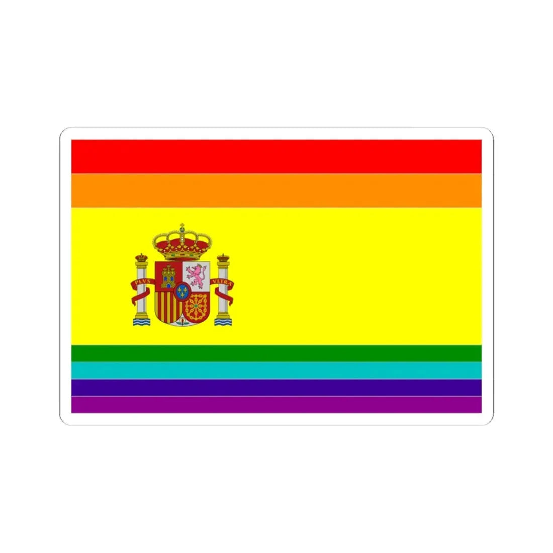 Flag of LGBT Spain (Spain) STICKER Vinyl Kiss-Cut Decal 6 Inch White - The Sticker Space
