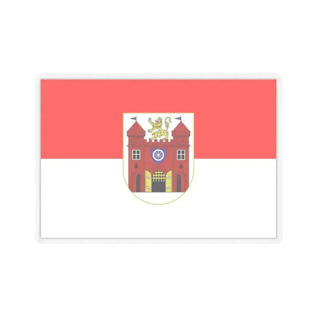 Flag of Liberec Czech Republic - STICKER Vinyl Kiss-Cut Decal 2 Inch Transparent - The Sticker Space