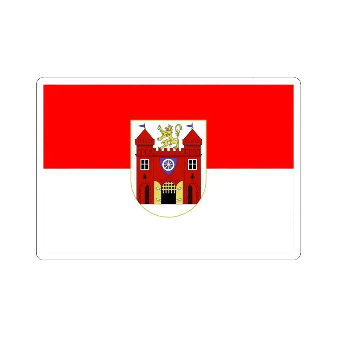 Flag of Liberec Czech Republic - STICKER Vinyl Kiss-Cut Decal 3 Inch White - The Sticker Space