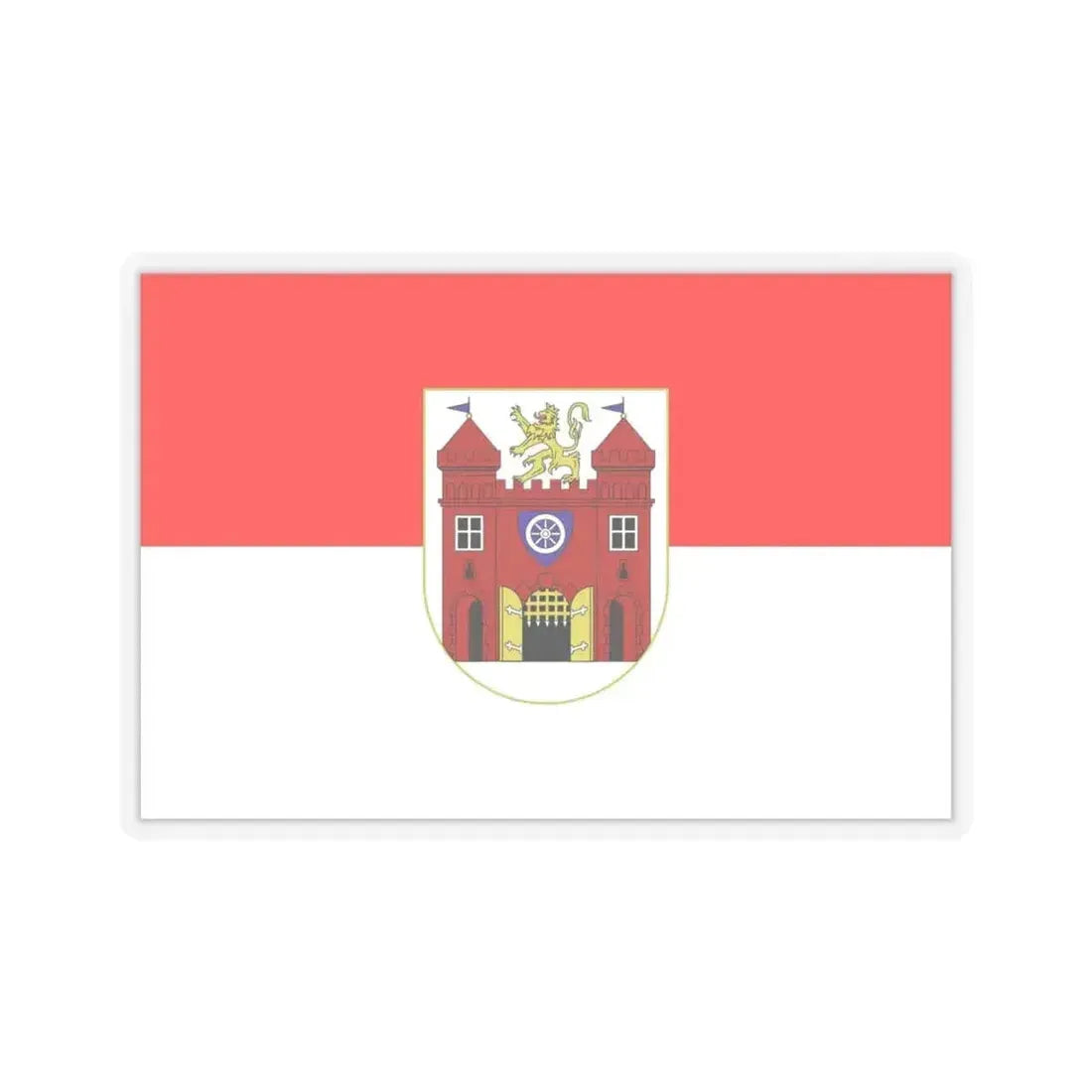 Flag of Liberec Czech Republic - STICKER Vinyl Kiss-Cut Decal 4 Inch Transparent - The Sticker Space