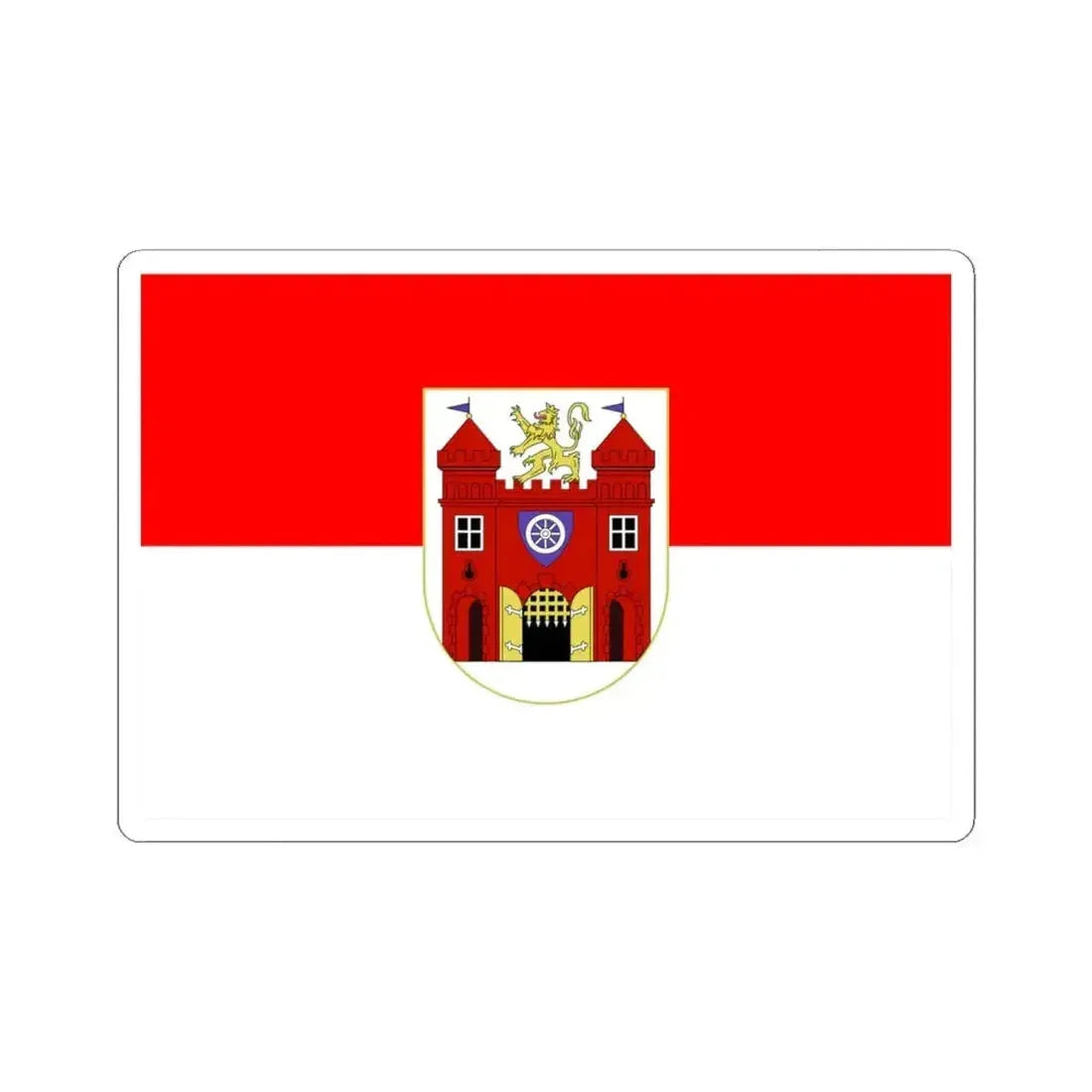 Flag of Liberec Czech Republic - STICKER Vinyl Kiss-Cut Decal 4 Inch White - The Sticker Space