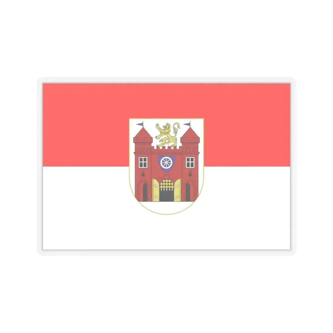 Flag of Liberec Czech Republic - STICKER Vinyl Kiss-Cut Decal 6 Inch Transparent - The Sticker Space