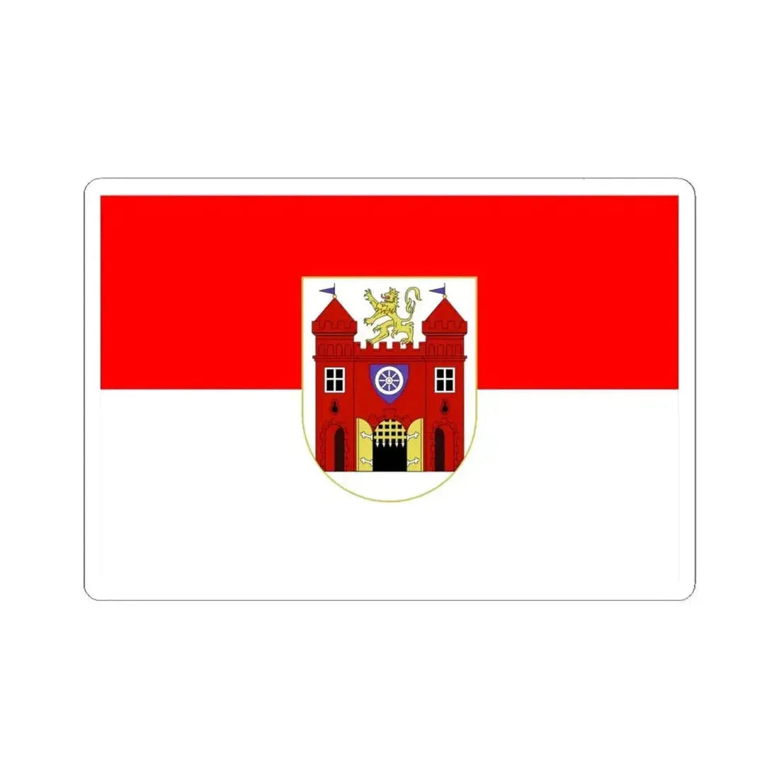 Flag of Liberec Czech Republic - STICKER Vinyl Kiss-Cut Decal 6 Inch White - The Sticker Space