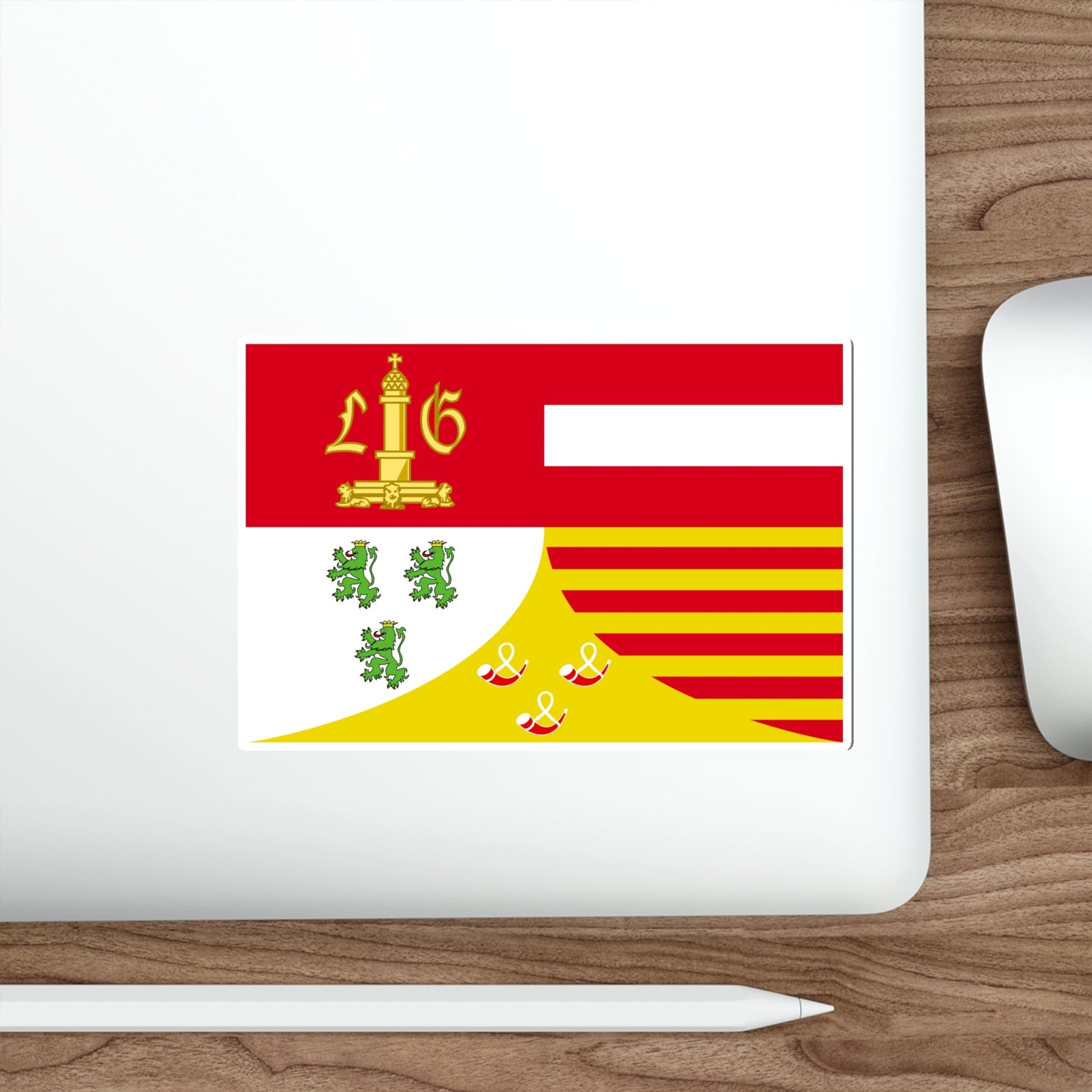 Flag of Liège Belgium STICKER Vinyl Die-Cut Decal-The Sticker Space