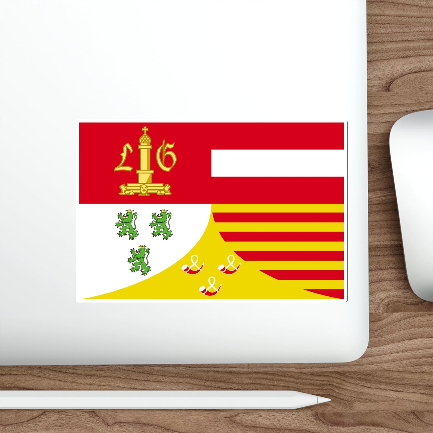 Flag of Liège Belgium STICKER Vinyl Die-Cut Decal-The Sticker Space