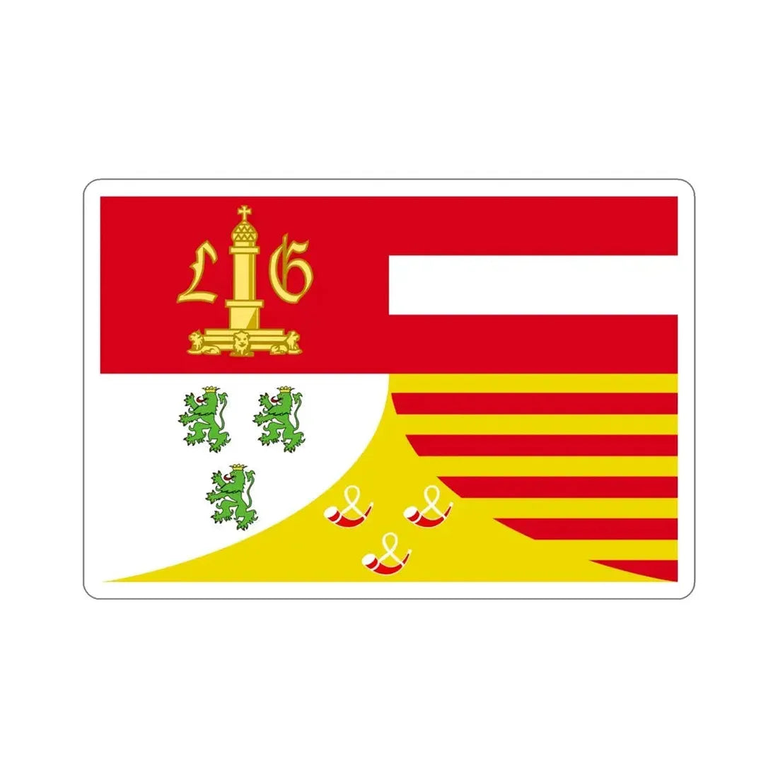 Flag of Liège Belgium STICKER Vinyl Die-Cut Decal 5 Inch - The Sticker Space