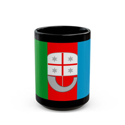 Flag of Liguria Italy - Black Coffee Mug-15oz-The Sticker Space