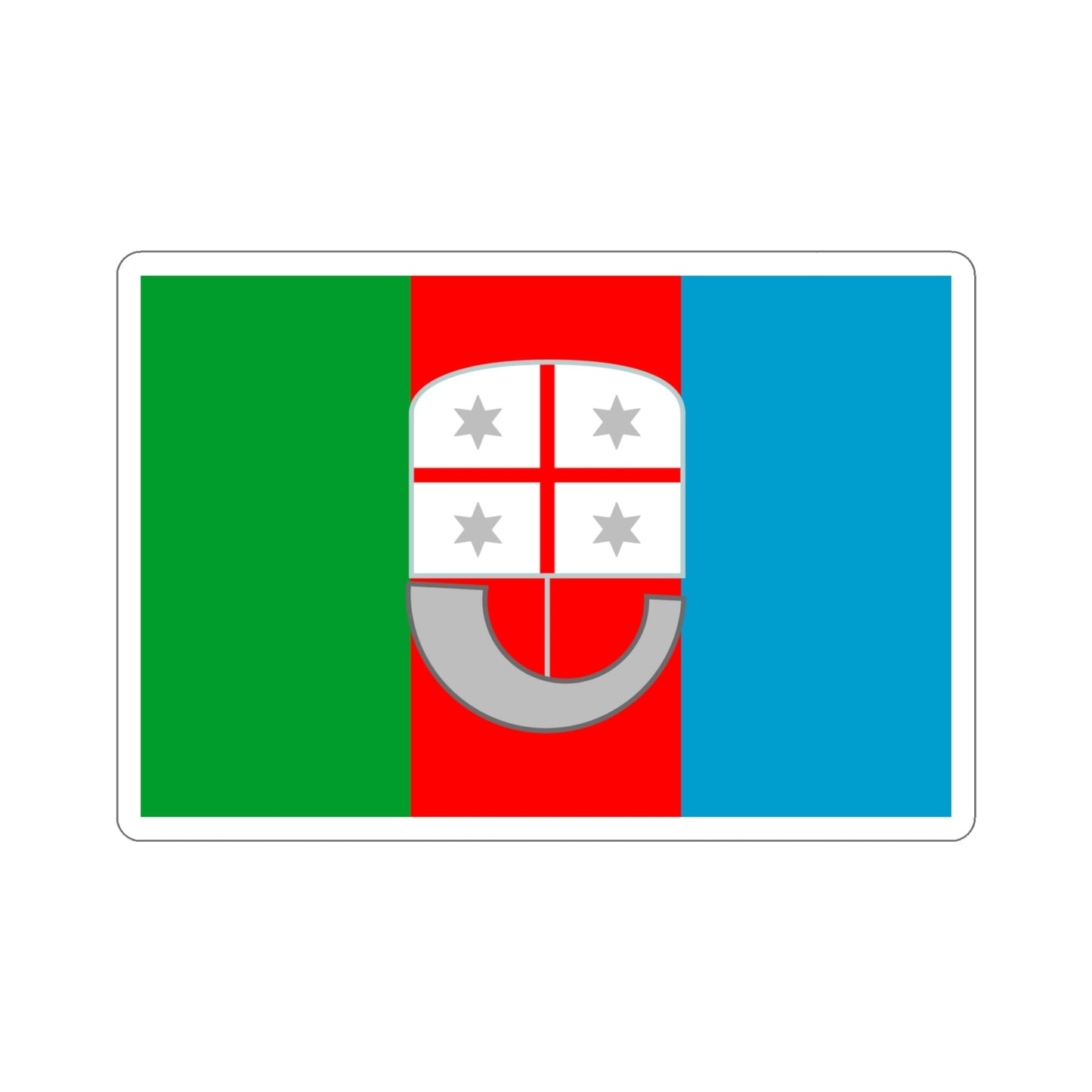 Flag of Liguria Italy STICKER Vinyl Die-Cut Decal-4 Inch-The Sticker Space