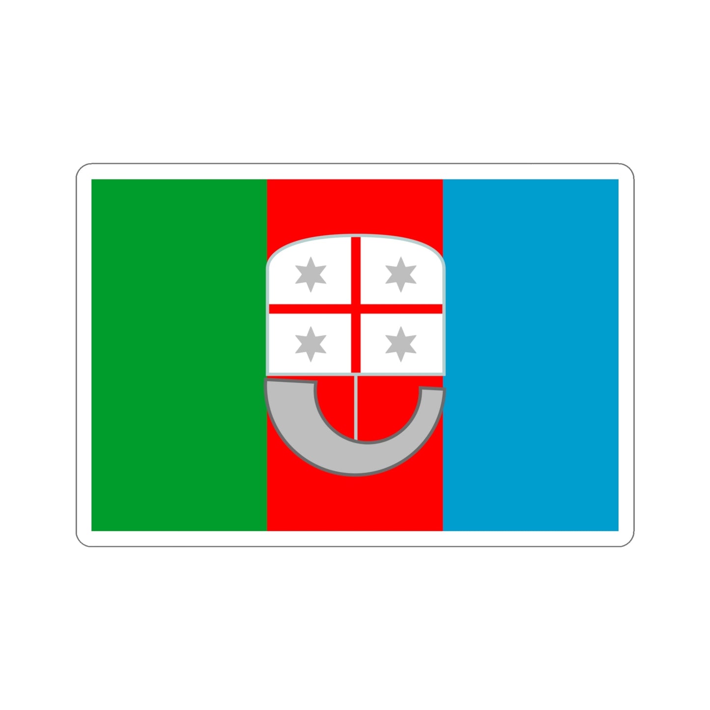 Flag of Liguria Italy STICKER Vinyl Die-Cut Decal-5 Inch-The Sticker Space