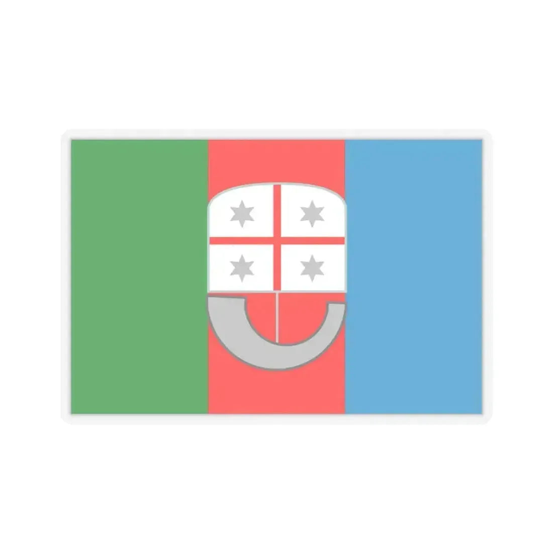 Flag of Liguria Italy - STICKER Vinyl Kiss-Cut Decal 3 Inch Transparent - The Sticker Space