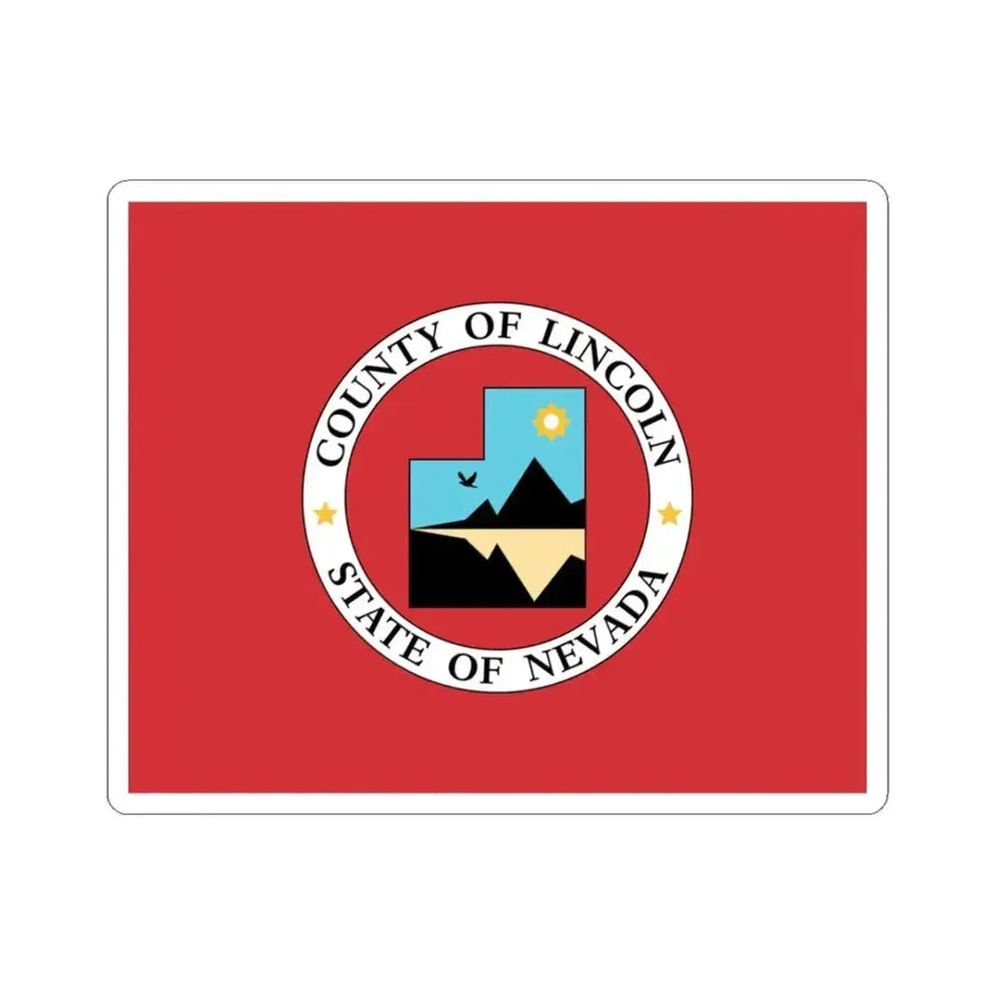 Flag of Lincoln County Nevada (United States) STICKER Vinyl Kiss-Cut Decal 3 Inch White - The Sticker Space