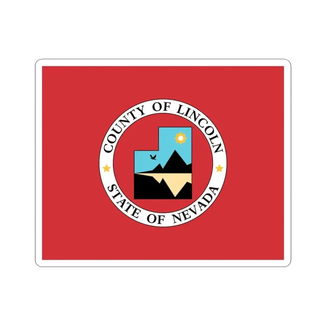 Flag of Lincoln County Nevada (United States) STICKER Vinyl Kiss-Cut Decal 4 Inch White - The Sticker Space