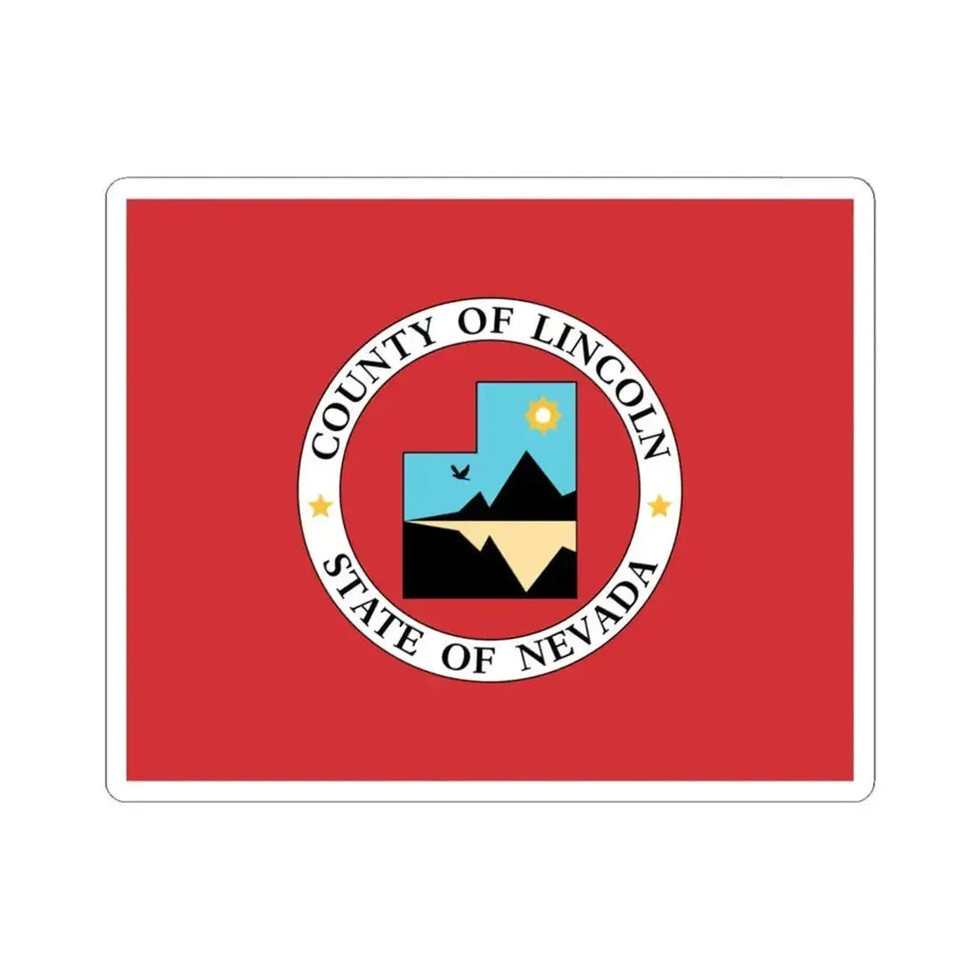 Flag of Lincoln County Nevada (United States) STICKER Vinyl Kiss-Cut Decal 6 Inch White - The Sticker Space