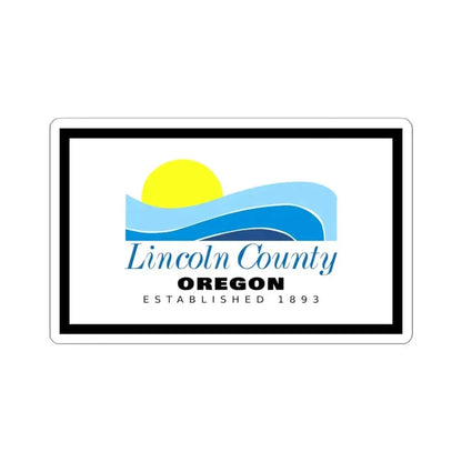 Flag of Lincoln County Oregon (United States) STICKER Vinyl Kiss-Cut Decal 4 Inch White - The Sticker Space