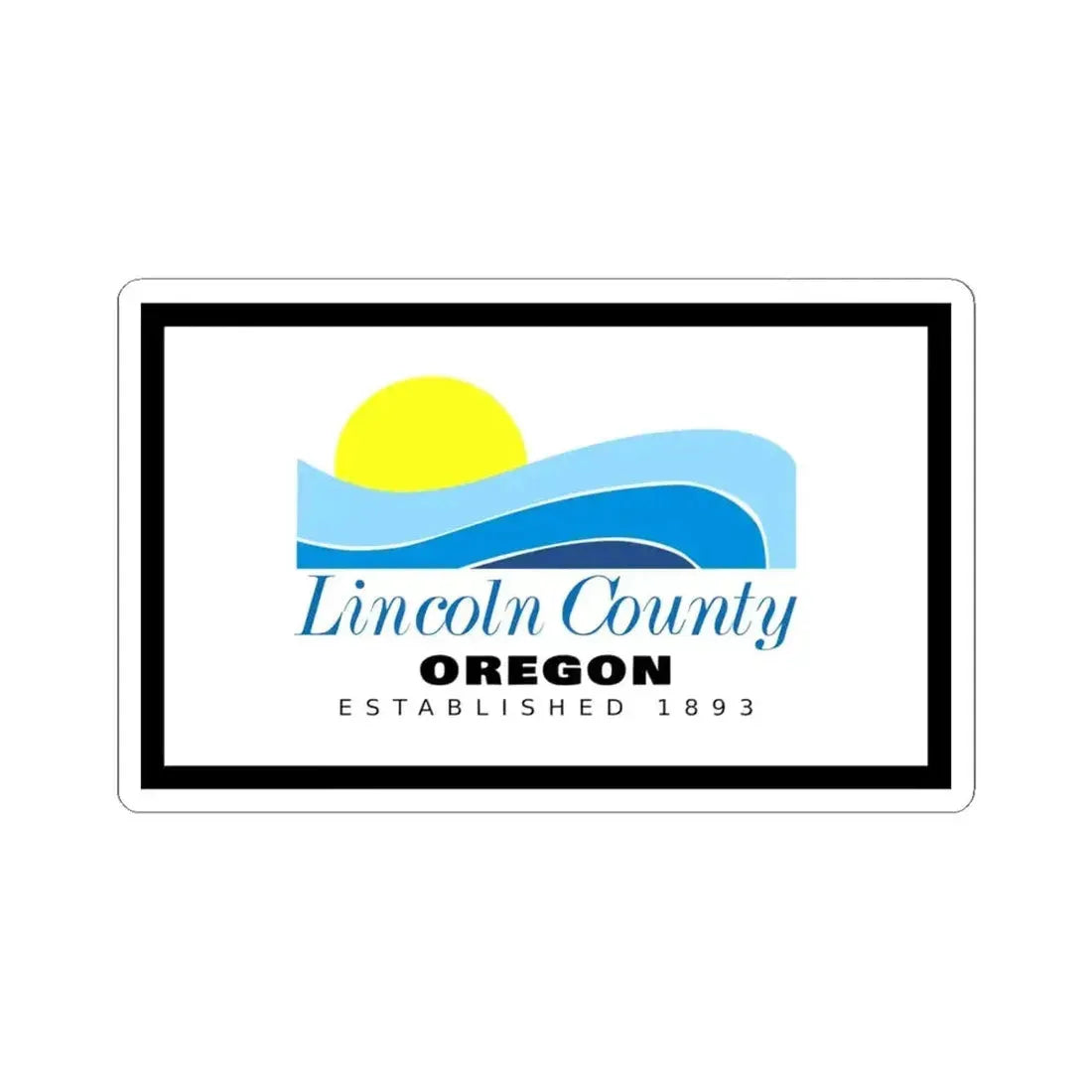 Flag of Lincoln County Oregon (United States) STICKER Vinyl Kiss-Cut Decal 6 Inch White - The Sticker Space