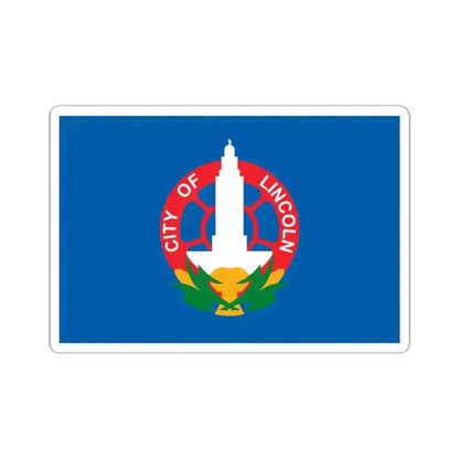 Flag of Lincoln Nebraska 1931-2022 (United States) STICKER Vinyl Kiss-Cut Decal 2 Inch White - The Sticker Space