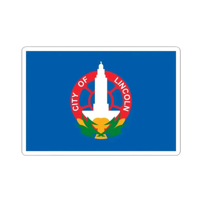 Flag of Lincoln Nebraska 1931-2022 (United States) STICKER Vinyl Kiss-Cut Decal 3 Inch White - The Sticker Space