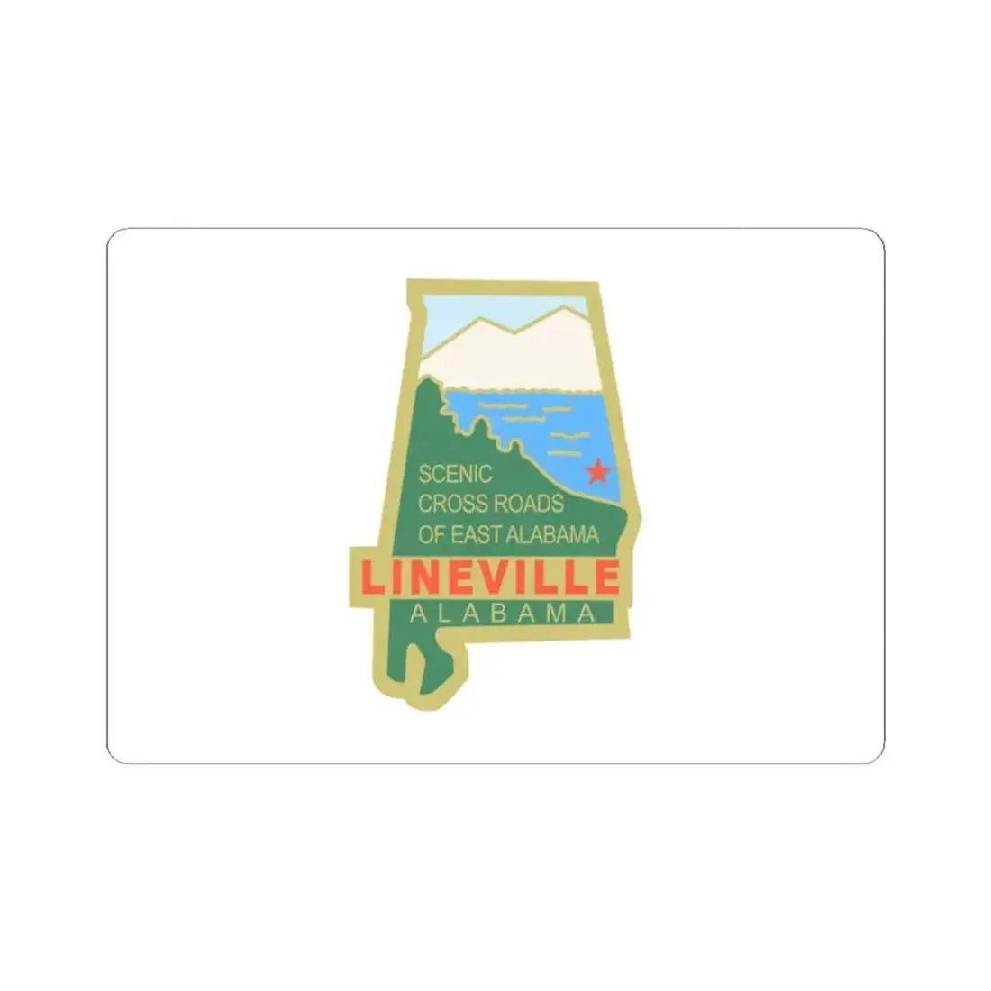 Flag of Lineville Alabama (United States) STICKER Vinyl Kiss-Cut Decal 2 Inch White - The Sticker Space