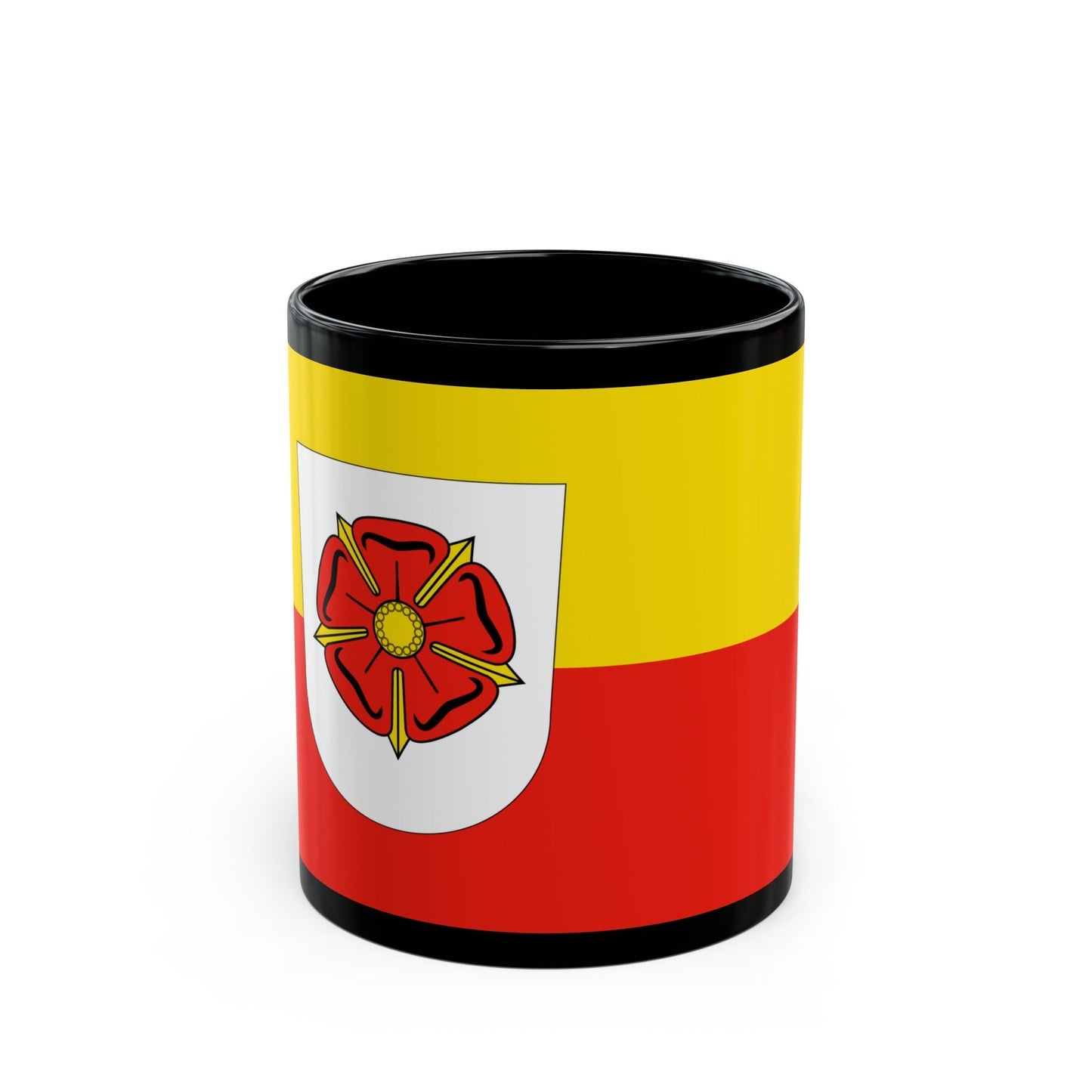 Flag of Lippe Germany - Black Coffee Mug-11oz-The Sticker Space