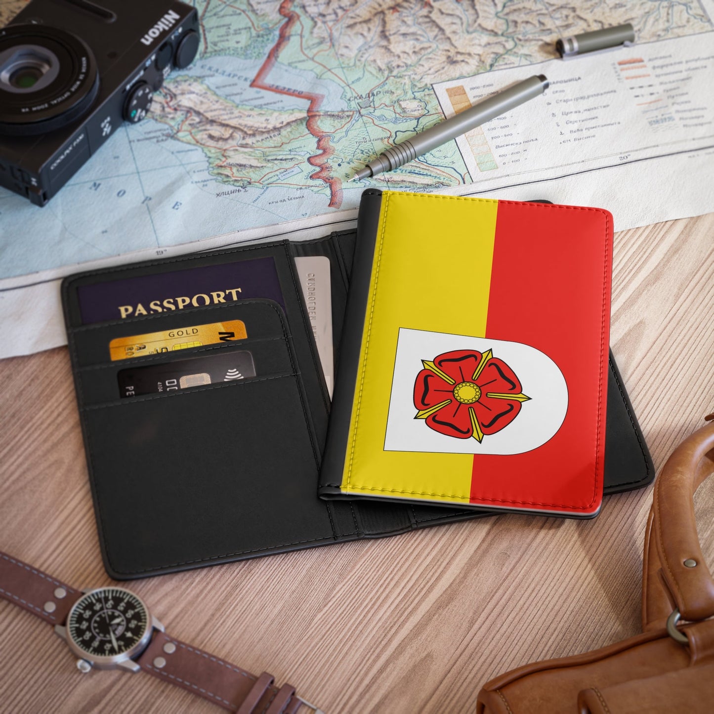 Flag of Lippe Germany - Passport Holder-3.9" x 5.8"-The Sticker Space