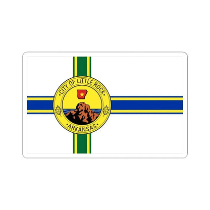 Flag of Little Rock Arkansas (United States) STICKER Vinyl Kiss-Cut Decal 4 Inch White - The Sticker Space