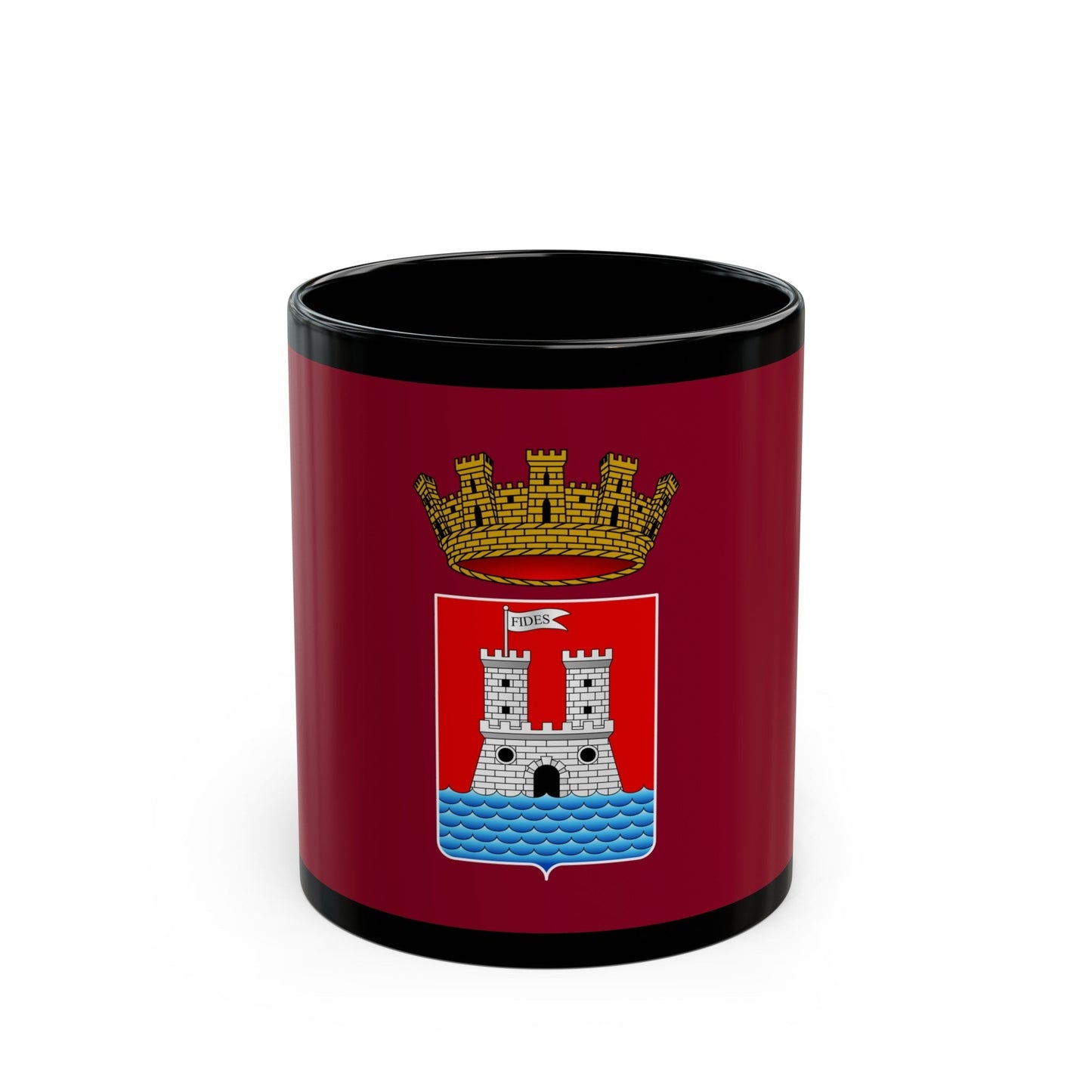 Flag of Livorno Italy - Black Coffee Mug-11oz-The Sticker Space