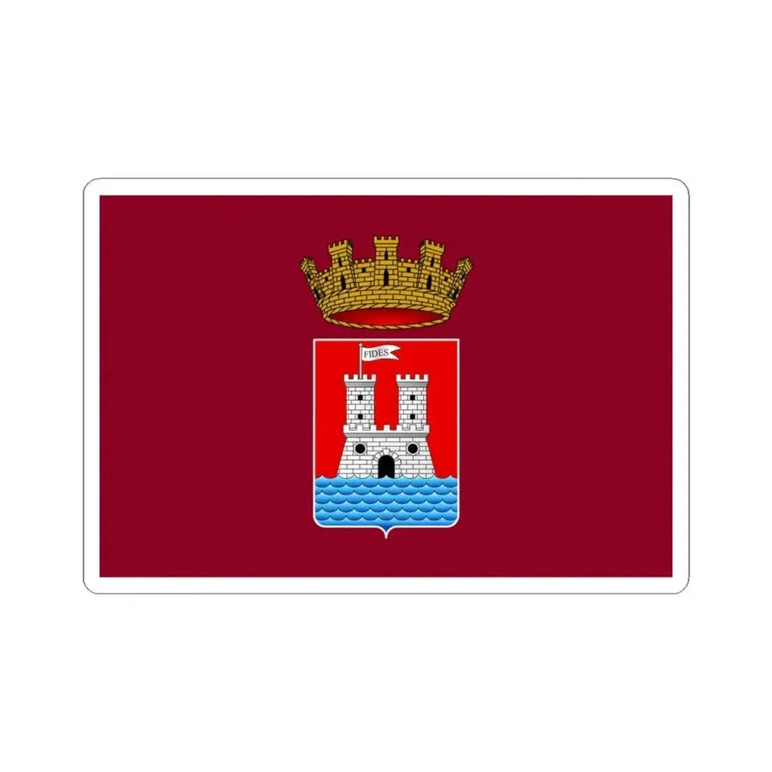 Flag of Livorno Italy - STICKER Vinyl Kiss-Cut Decal 4 Inch White - The Sticker Space