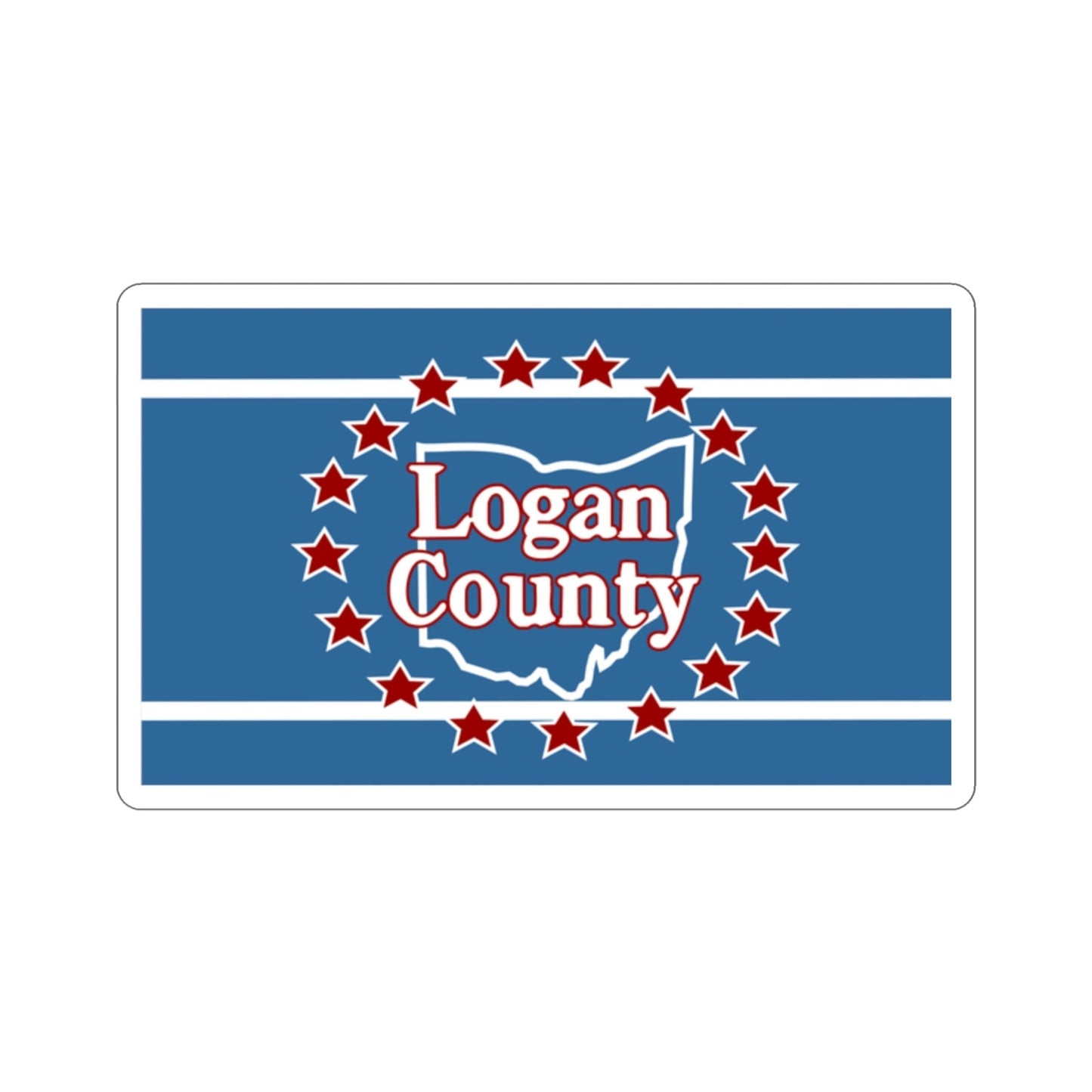 Flag of Logan County Ohio STICKER Vinyl Die-Cut Decal-2 Inch-The Sticker Space