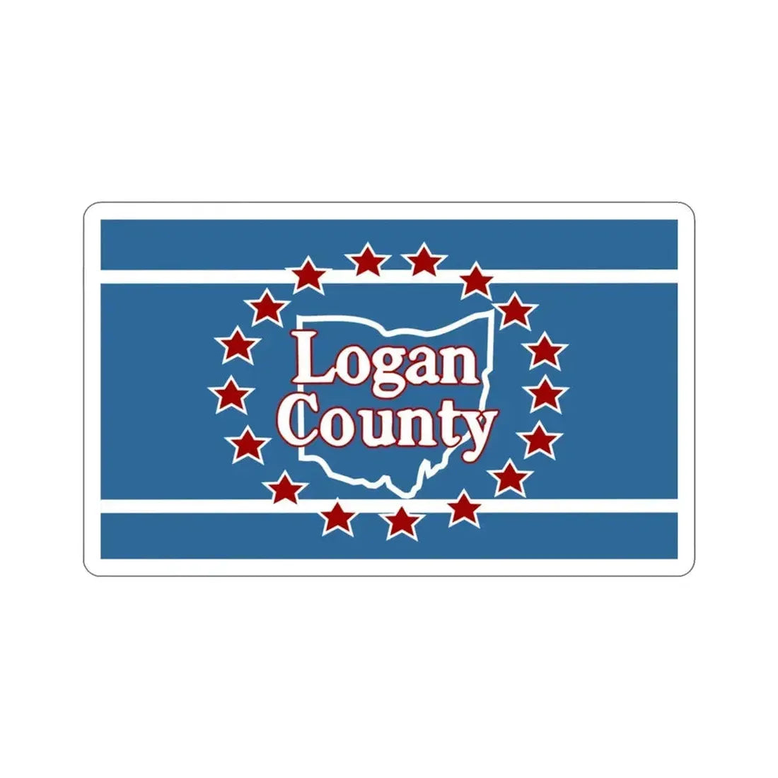 Flag of Logan County Ohio STICKER Vinyl Die-Cut Decal 3 Inch - The Sticker Space