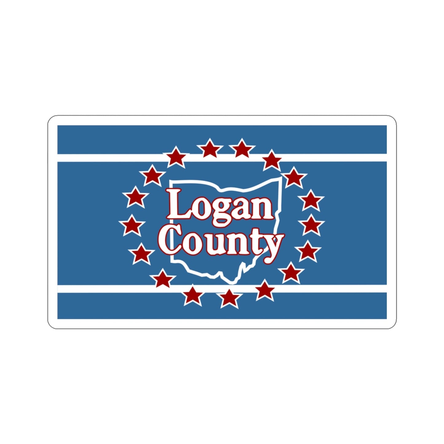 Flag of Logan County Ohio STICKER Vinyl Die-Cut Decal-3 Inch-The Sticker Space