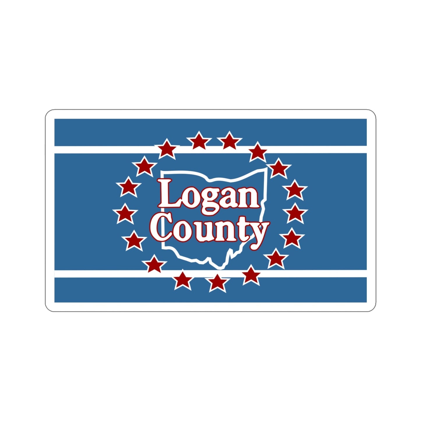 Flag of Logan County Ohio STICKER Vinyl Die-Cut Decal-4 Inch-The Sticker Space