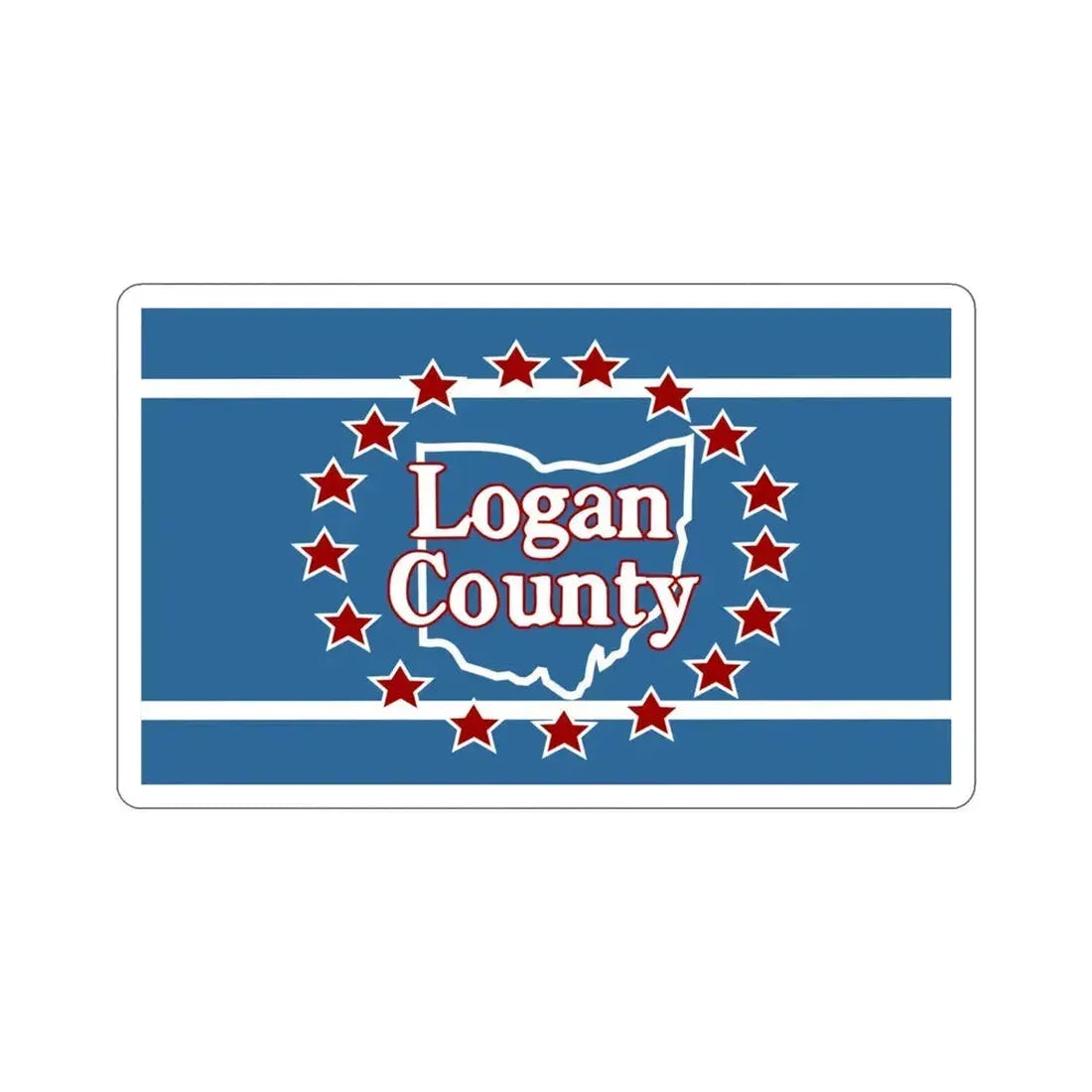 Flag of Logan County Ohio STICKER Vinyl Die-Cut Decal 4 Inch - The Sticker Space